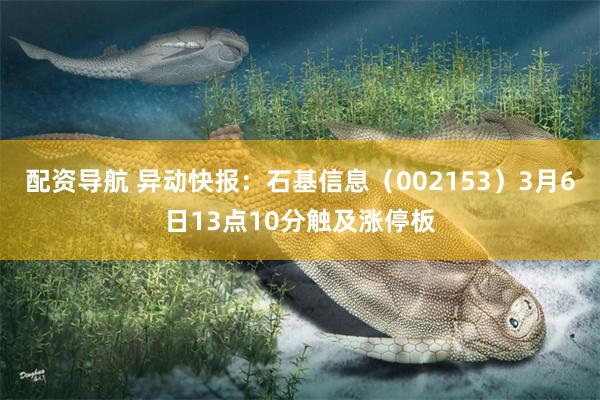 配资导航 异动快报：石基信息（002153）3月6日13点10分触及涨停板