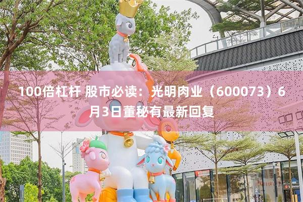 100倍杠杆 股市必读：光明肉业（600073）6月3日董秘有最新回复