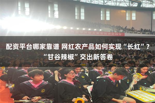 配资平台哪家靠谱 网红农产品如何实现“长红”？“甘谷辣椒”交出新答卷